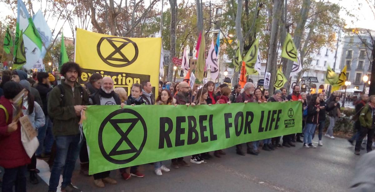 Manifestantes en Madrid COP25