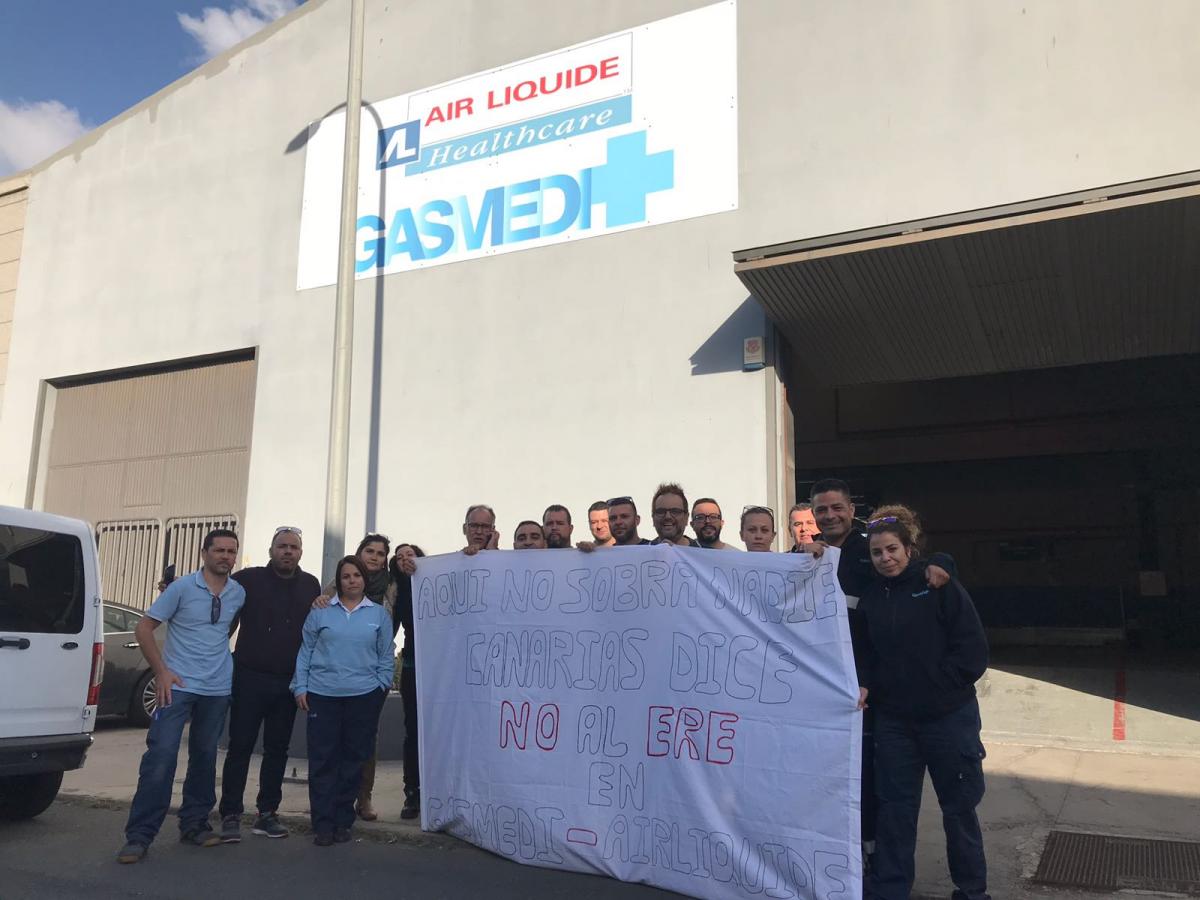 Protesta de los trabajadores y trabajadoras de Gran Canaria contra el ERE. Foto de archivo
