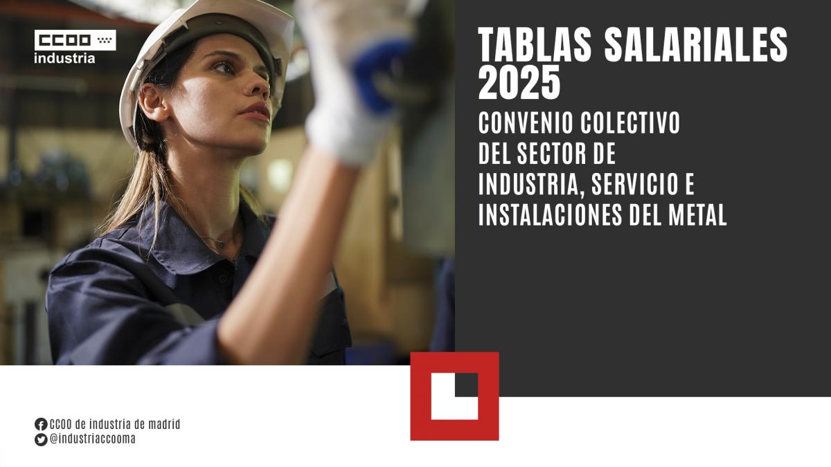 Tablas Salariales 2025 Convenio Colectivo Industria, Servicios e Instalaciones del Metal