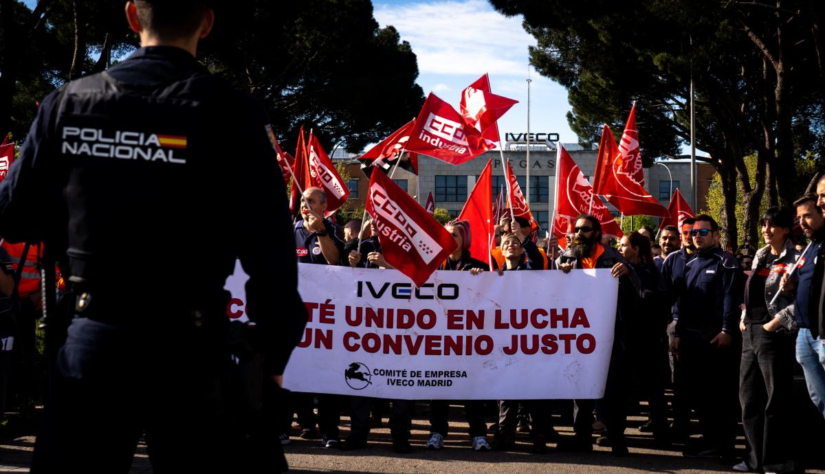 Huelga en la fabrica de IVECO en Madrid el pasado 10 de abril de 2024. Por un Convenio Justo